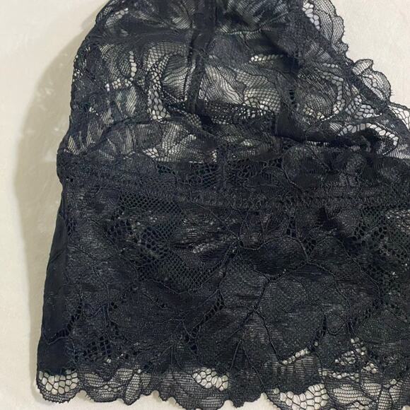FREE PEOPLE Intimates Bralette Womens Everyday Lace Longline Black Size Small - Picture 3 of 13